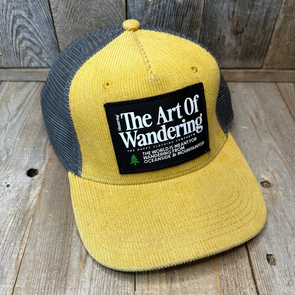 The Happy Clothing Company "The Art of Wandering" Corduroy Mesh Trucker Snapback